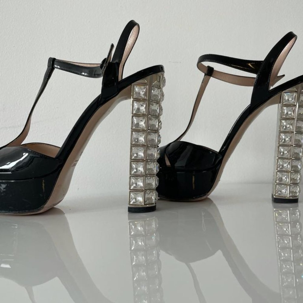 miu miu heels with swarovski crystals blac - Picture 4 of 4
